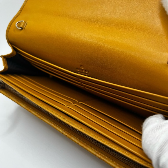 EUC Gucci Yellow Guccissima Long Wallet - Picture 3 of 7